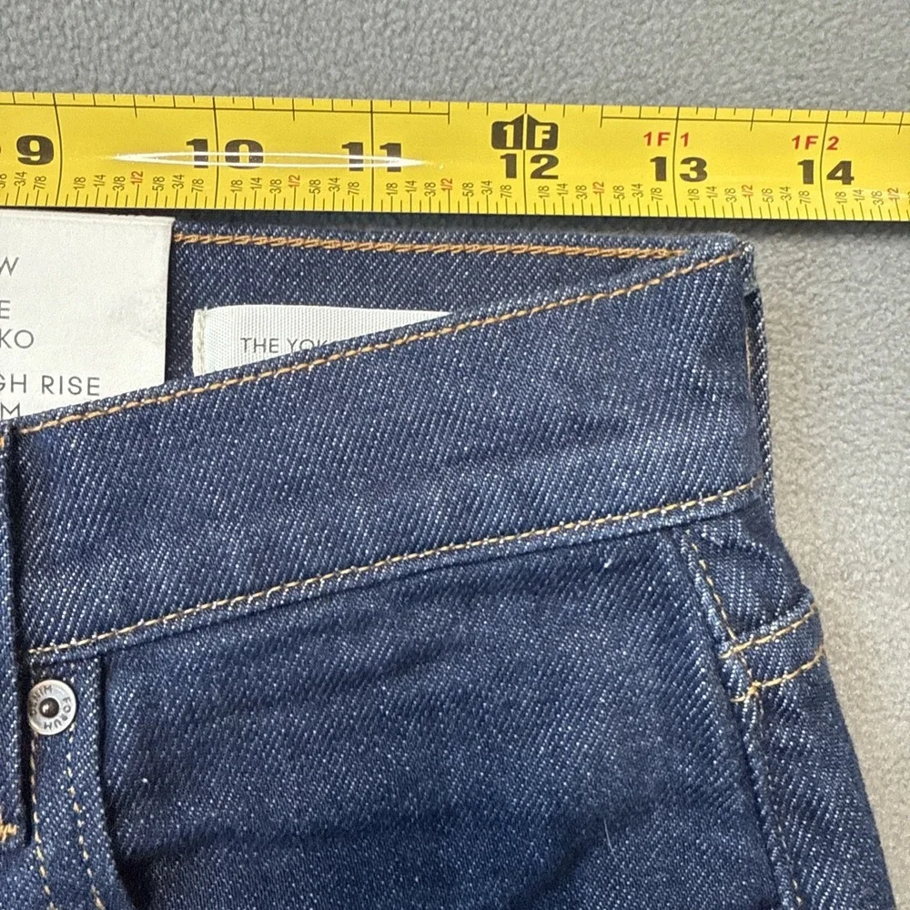 Aritzia Denim Forum Jeans Womens 26 Yoko High Rise Slim Dark Wash Button Fly NWT